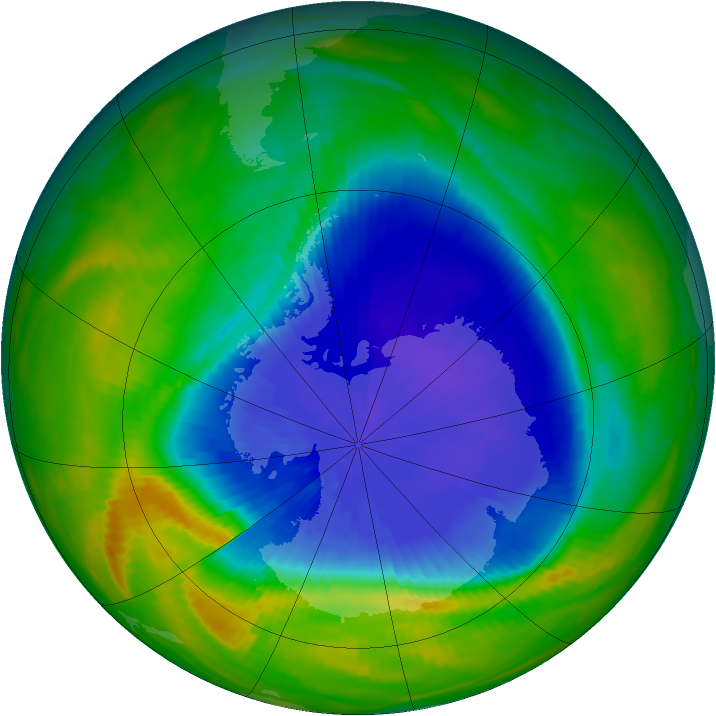 Antarctic ozone map for 07 October 1985
